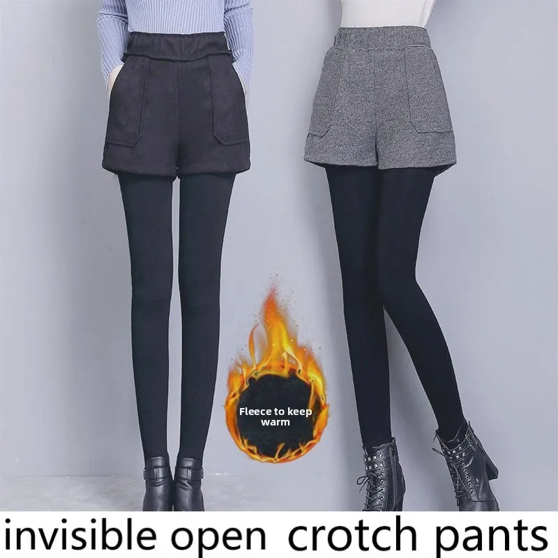 Invisible Open-crotch Pants with Skirt, Autumn and Winter Fleece Thickened Fake Two-piece Leggings, Women's Outer Wear Is
Invisible Open-crotch Pants with Skirt, Autumn and Winter Fleece Thickened Fake Two-piece Leggings, Women's Outer Wear Is