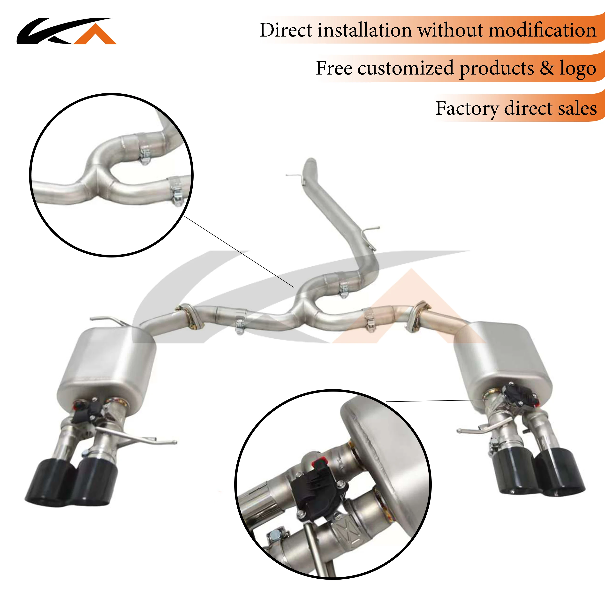 KA Tuning exhaust system stainless catback for Skoda Superb 2.0T rear section performance parts muffler with valve
KA Tuning exhaust system stainless catback for Skoda Superb 2.0T rear section performance parts muffler with valve