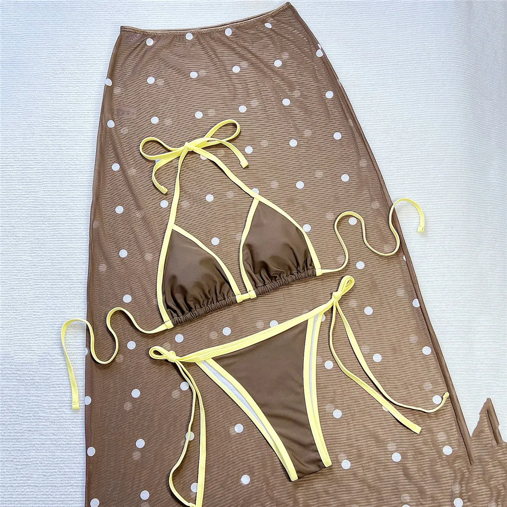 Комплект из 3 предметов: коричневые юбки, купальник-бикини с лямкой через шею и треугольными трусиками-стрингами, микро-стринги, сексуальный купальник для женщин, пляжная одежда 2026
Комплект из 3 предметов: коричневые юбки, купальник-бикини с лямкой через шею и треугольными трусиками-стрингами, микро-стринги, сексуальный купальник для женщин, пляжная одежда 2026