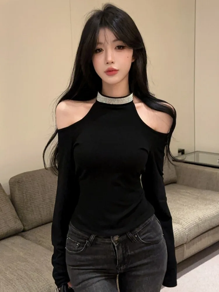 Slimming Hot Girl Style Long Sleeve Short T-Shirt Women's Spring Autumn Wearable Design Neck Hanging Shoulder Top Two-Way Wear
Slimming Hot Girl Style Long Sleeve Short T-Shirt Women's Spring Autumn Wearable Design Neck Hanging Shoulder Top Two-Way Wear