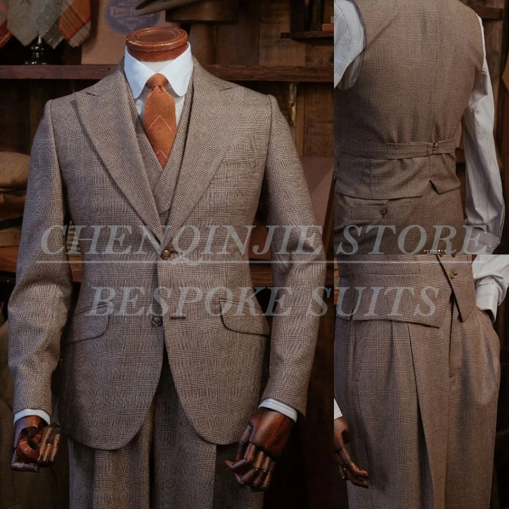 SILIWEYA Fashion Plaid Brown Men's Suits Elegant Single Breasted Peak Lapel Slim Fit 3 Piece Jacket Pants Vest Blazer Terno 2025
SILIWEYA Fashion Plaid Brown Men's Suits Elegant Single Breasted Peak Lapel Slim Fit 3 Piece Jacket Pants Vest Blazer Terno 2025
