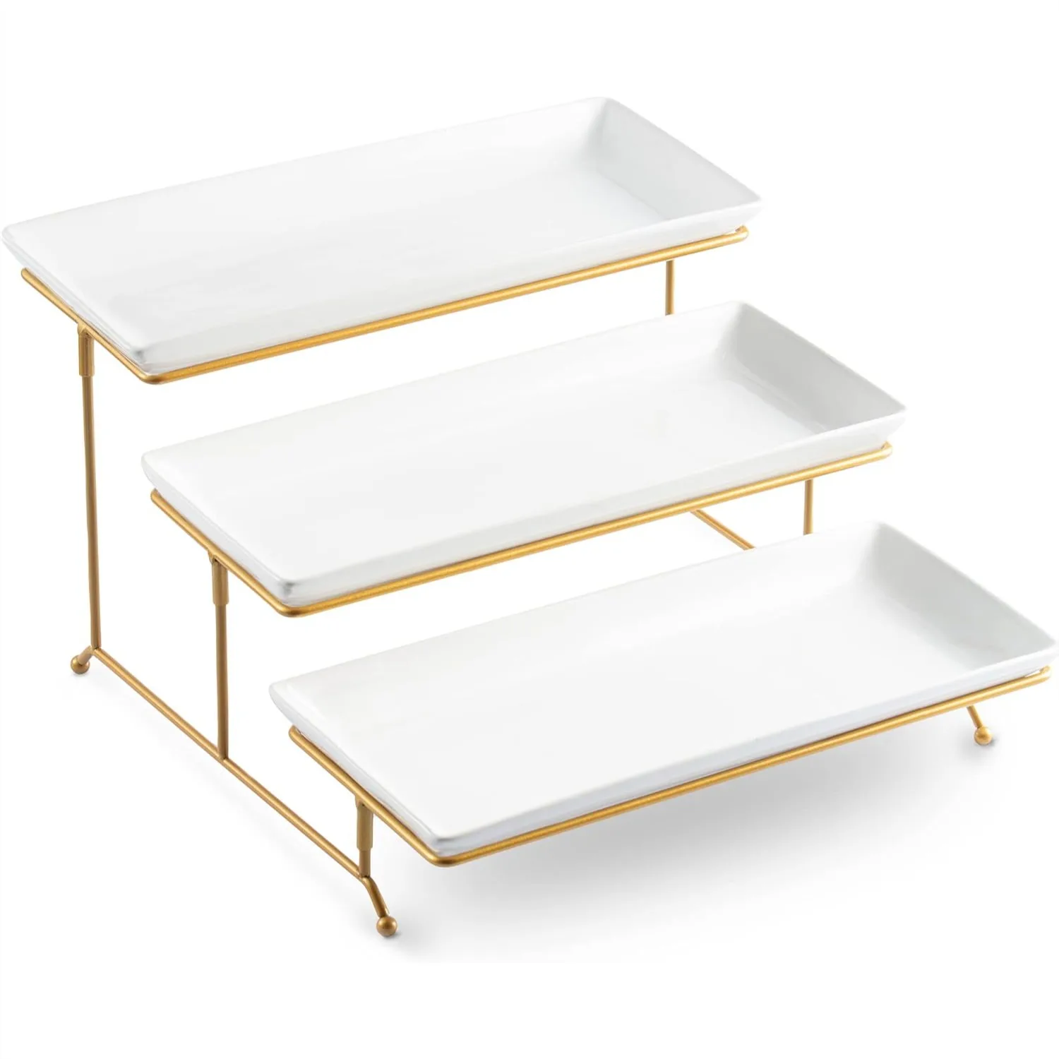 3 Tier Serving Stand and Platters Set Large Porcelain Tiered Serving Tray with Collapsible Rack 14 Inches for Appetizer Fruit
3 Tier Serving Stand and Platters Set Large Porcelain Tiered Serving Tray with Collapsible Rack 14 Inches for Appetizer Fruit