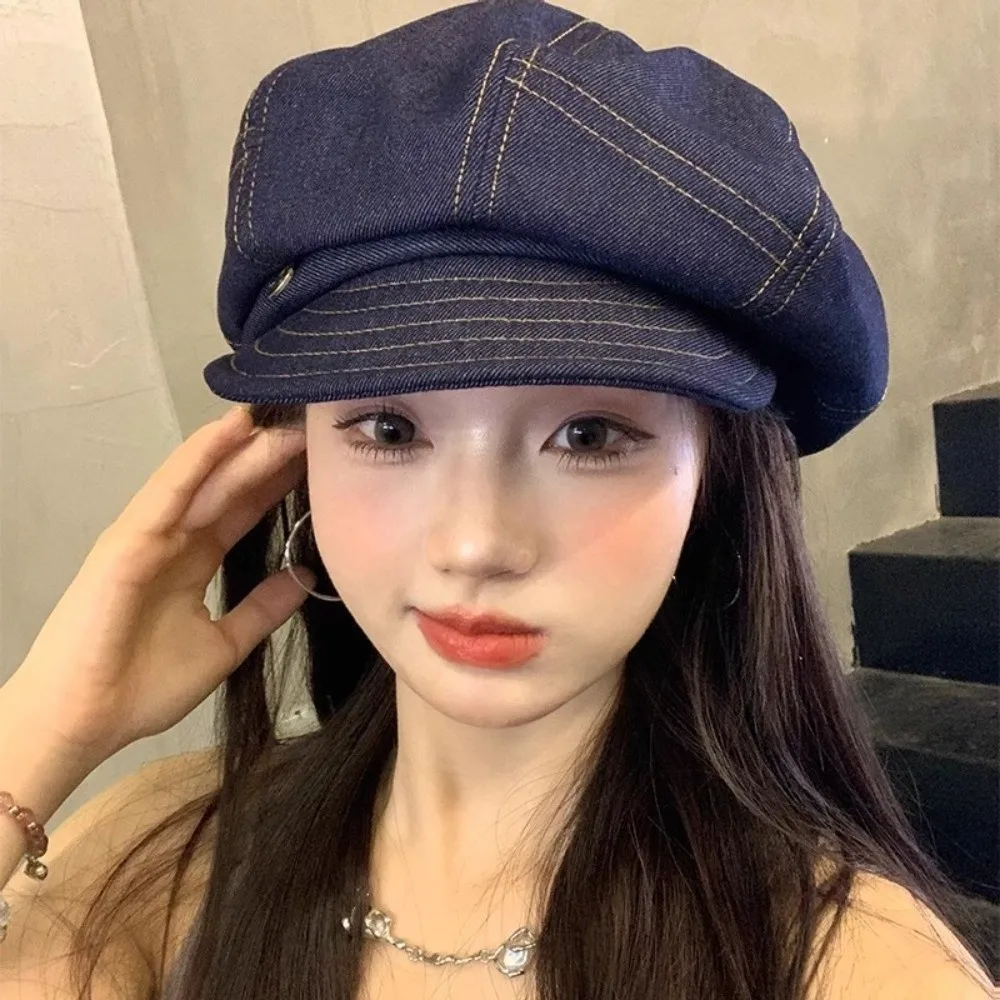 Vintage Korean Denim Beret Versatile Spring Autumn Octagonal Hats Casual Newsboy Painter Hat Outdoor
Vintage Korean Denim Beret Versatile Spring Autumn Octagonal Hats Casual Newsboy Painter Hat Outdoor