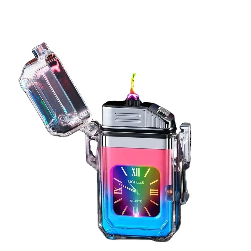 Electric Lighter LED Power Type C Rechargeable Lighter Outdoor Color Transparent Waterproof Double Arc Lighter Quartz Watch
Electric Lighter LED Power Type C Rechargeable Lighter Outdoor Color Transparent Waterproof Double Arc Lighter Quartz Watch