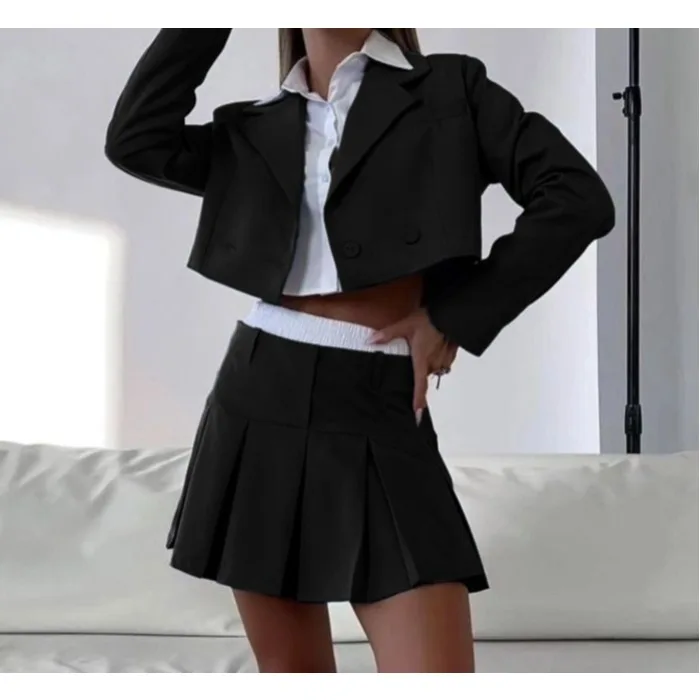 3 Piece Blazer with Pleated Skirt Leggings Sets Woman Summer 2025 Elegant Long Sleeved Jacket Short Dresses and Render Pant Suit
3 Piece Blazer with Pleated Skirt Leggings Sets Woman Summer 2025 Elegant Long Sleeved Jacket Short Dresses and Render Pant Suit