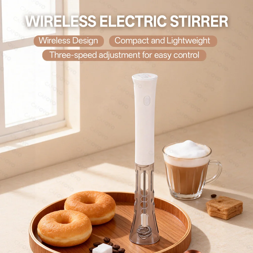CAFOVO MK1 Electric Stirrer for Coffee Milk Frothing Baking 3-Speed Adjustable Hand-Free Blender for Baristas and Home Use
CAFOVO MK1 Electric Stirrer for Coffee Milk Frothing Baking 3-Speed Adjustable Hand-Free Blender for Baristas and Home Use