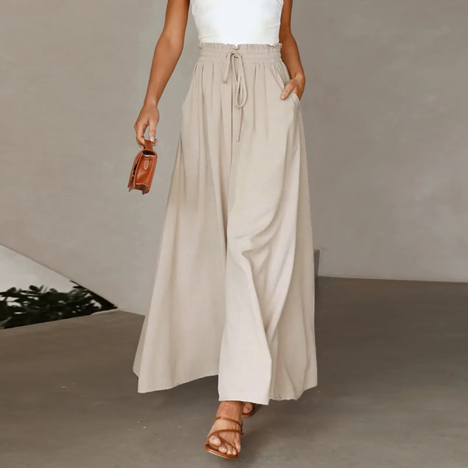 Women Wide Leg Skirt Pants High Waisted Yoga Hippie Baggy Pants Boho Solid Color Women's Casual Loose Trousers Palazzo Pants
Women Wide Leg Skirt Pants High Waisted Yoga Hippie Baggy Pants Boho Solid Color Women's Casual Loose Trousers Palazzo Pants