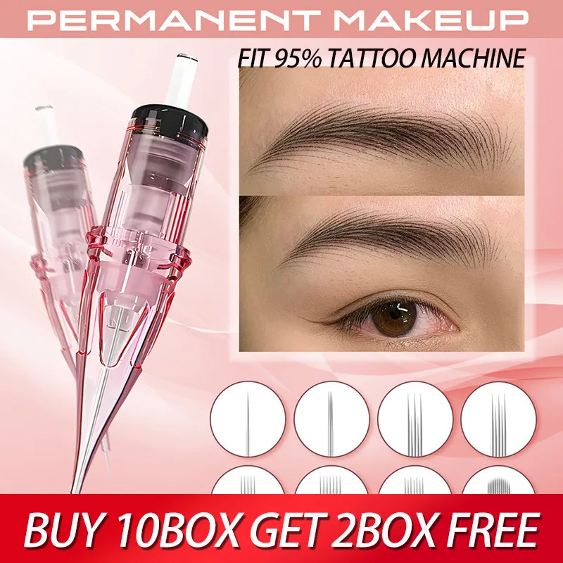 New 10pcs/box Pink Tattoo Eyebrow Machine Pen Cartridge Permanent Makup Tattoo Machine 0.35 1rl 3rl 5F 3KF Replacement Supplies
New 10pcs/box Pink Tattoo Eyebrow Machine Pen Cartridge Permanent Makup Tattoo Machine 0.35 1rl 3rl 5F 3KF Replacement Supplies