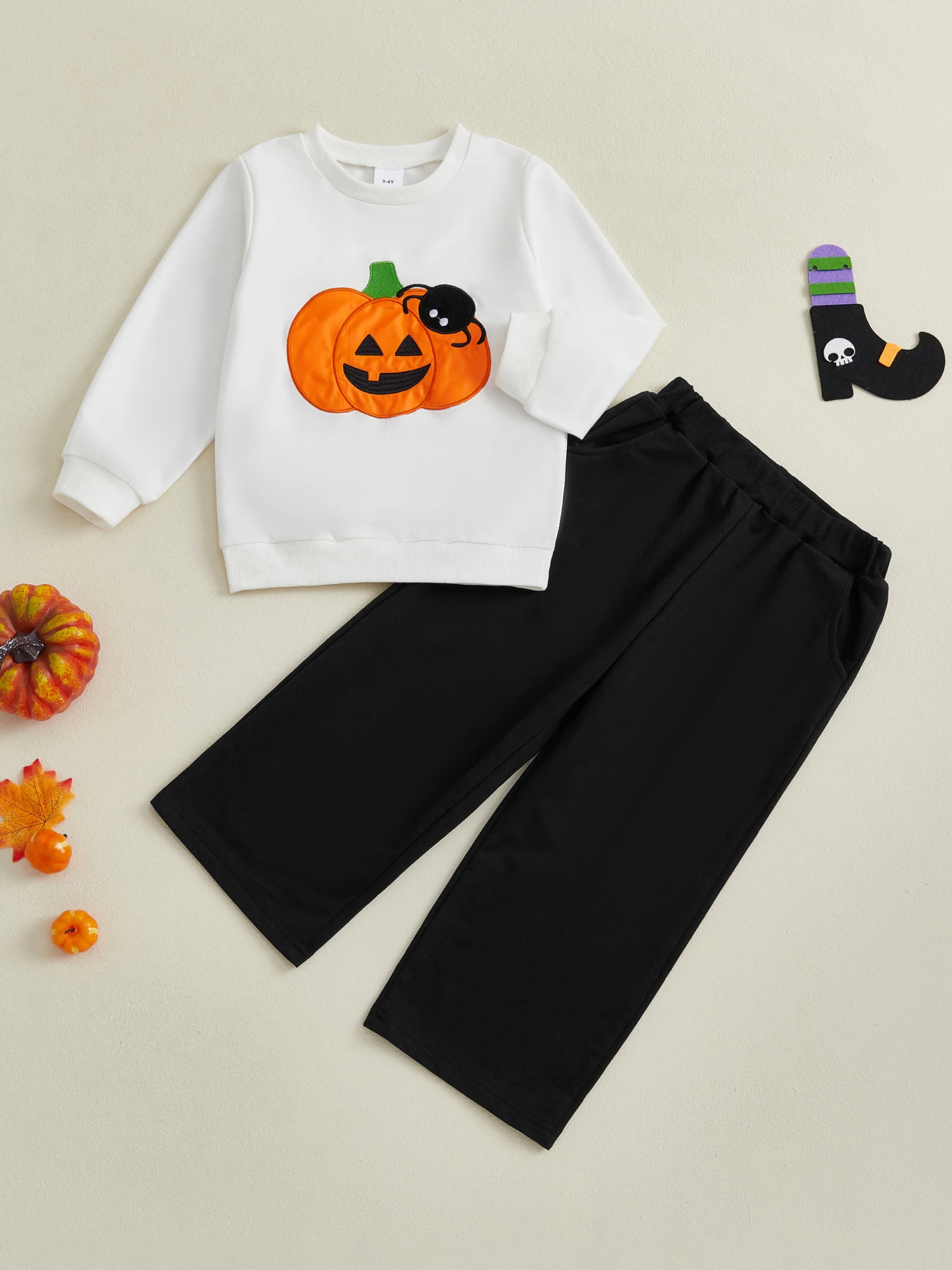 Infant Baby Halloween Costume Ghost Applique Embroidery Short Sleeve Romper Elastic Waist Striped Pants 2Pcs Set 
Infant Baby Halloween Costume Ghost Applique Embroidery Short Sleeve Romper Elastic Waist Striped Pants 2Pcs Set