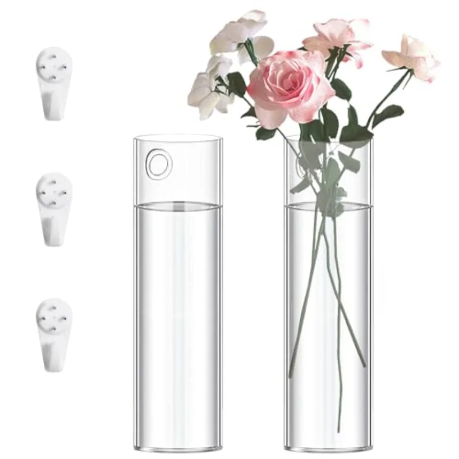 2 Pack Wall Mounted Glass Vase Set with Hooks High Borosilicate Transparent Hanging Flower Vase for Home Decor Dining Table
2 Pack Wall Mounted Glass Vase Set with Hooks High Borosilicate Transparent Hanging Flower Vase for Home Decor Dining Table