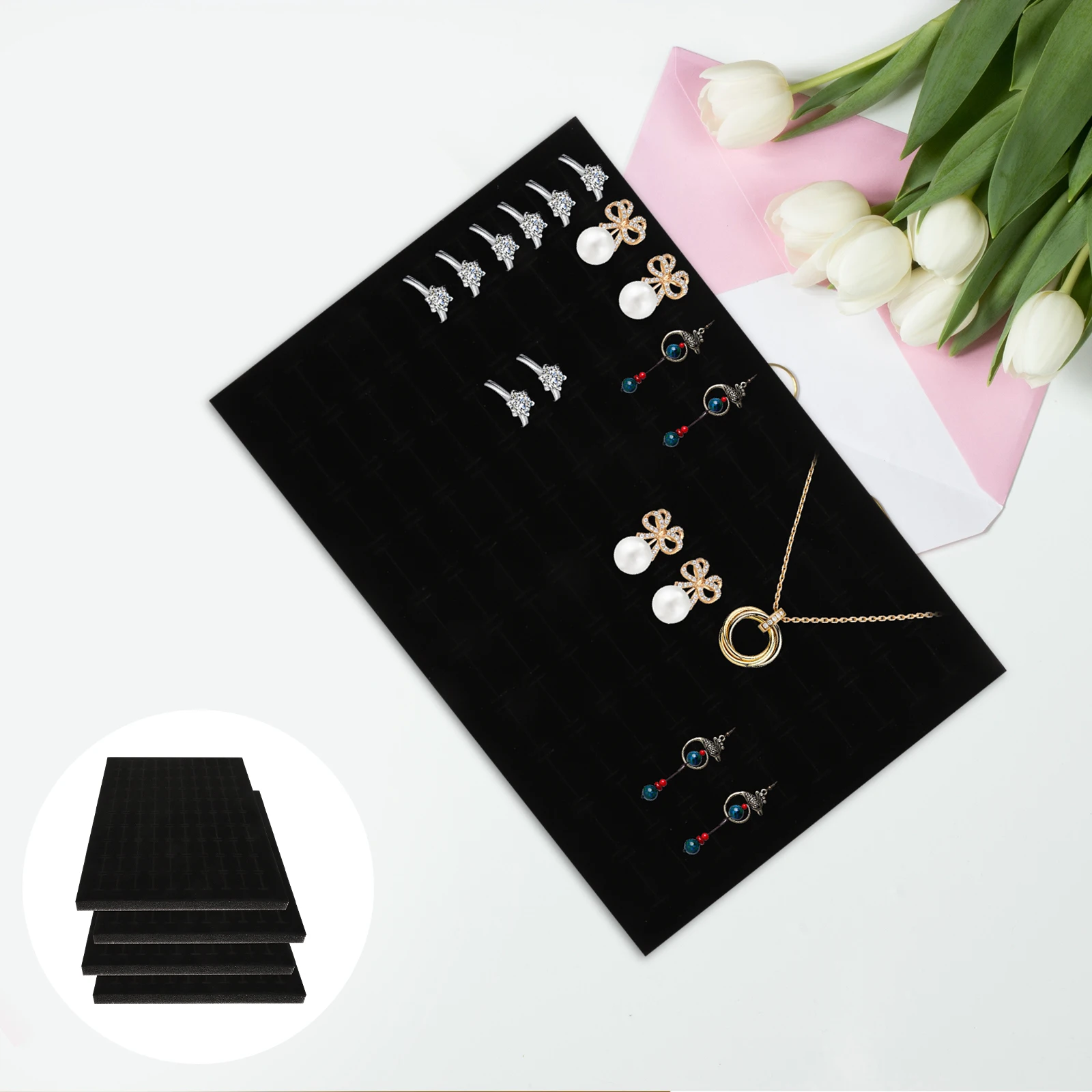 Jewelry Box Sponge Pad Organizer for Rings Earrings Studs Dangles Small Pads Inserts Tray Holder Display Mat Protector
Jewelry Box Sponge Pad Organizer for Rings Earrings Studs Dangles Small Pads Inserts Tray Holder Display Mat Protector