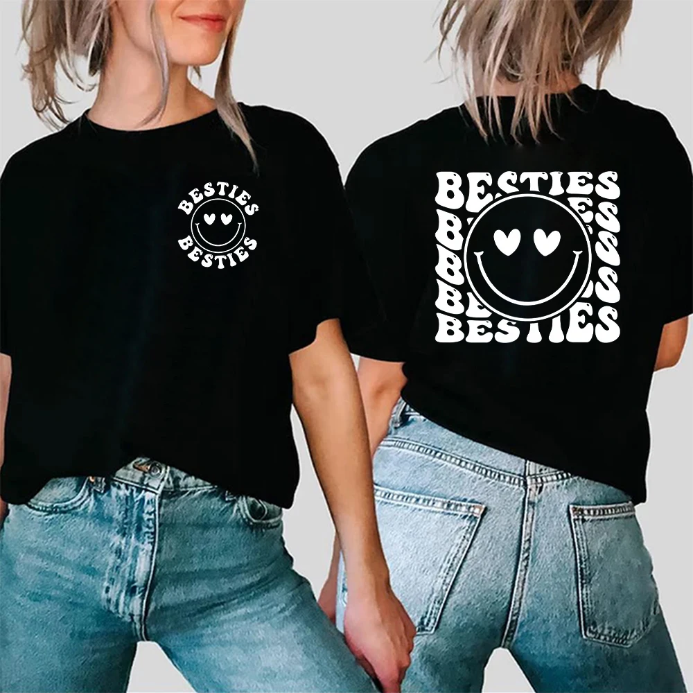Trend Women T-shirts Besties Print Pullover T-shirts for Women Brand Clothes Short Sleeve Best Friends Fashion Casual Tshirts
Trend Women T-shirts Besties Print Pullover T-shirts for Women Brand Clothes Short Sleeve Best Friends Fashion Casual Tshirts