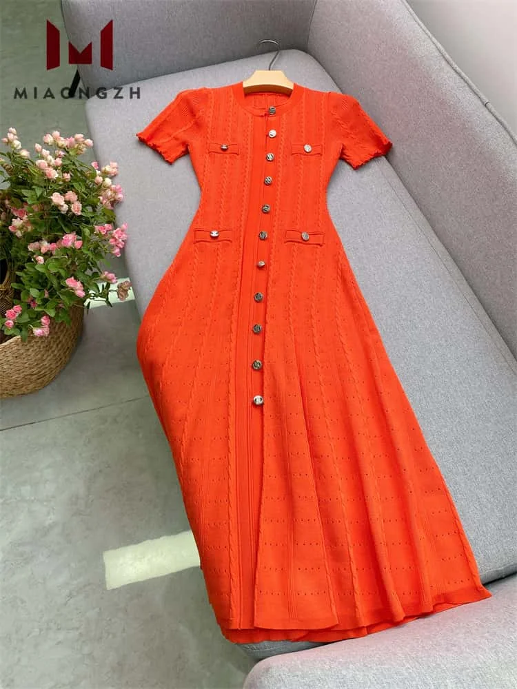 High Quality Luxury Dress Female Knitted Hollow Out Short Sleeve Turn Down Collar 2025 Spring New Slimming Ladies Party Dresses
High Quality Luxury Dress Female Knitted Hollow Out Short Sleeve Turn Down Collar 2025 Spring New Slimming Ladies Party Dresses