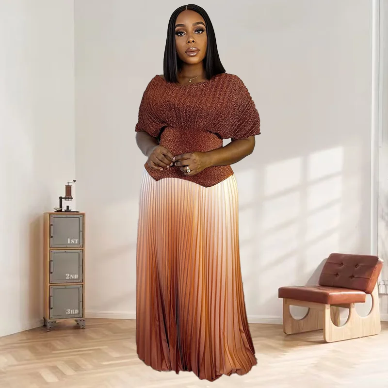 Miyake Pleated Skirt Suit 2025 Spring Summer Large Size Women's Spring Skirt Suit Top Gradient Pleated Half-body Skirt 2 Pieces
Miyake Pleated Skirt Suit 2025 Spring Summer Large Size Women's Spring Skirt Suit Top Gradient Pleated Half-body Skirt 2 Pieces