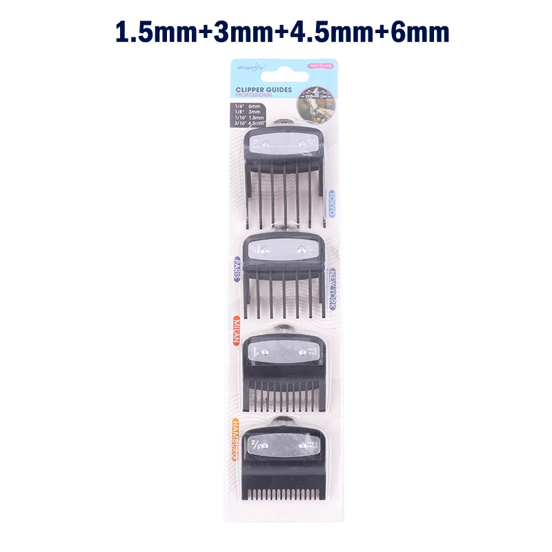4 Pcs Hair Clipper Limit Comb Guide Attachment Size Barber Replacement 1.5/3/4.5/6mm
4 Pcs Hair Clipper Limit Comb Guide Attachment Size Barber Replacement 1.5/3/4.5/6mm