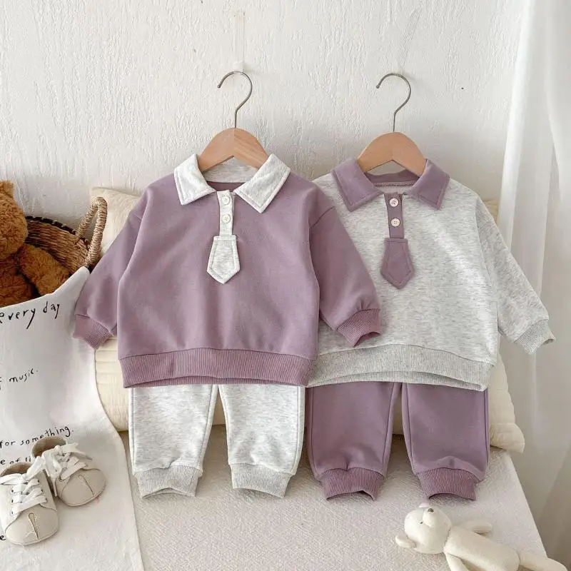 2025 Spring New Baby Long Sleeve Clothes Set Boys Girls Solid Lapel Sweatshirt + Casual Pants 2pcs Suit Infant Toddler Outfits
2025 Spring New Baby Long Sleeve Clothes Set Boys Girls Solid Lapel Sweatshirt + Casual Pants 2pcs Suit Infant Toddler Outfits