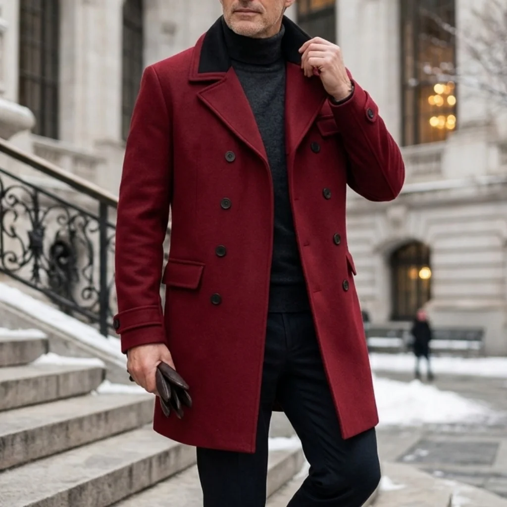 2026 New Men's Autumn Winter Coat Color Contrast Casual Woolen Suit Jacket Double Breasted Street Wear Trench Coats for Man
2026 New Men's Autumn Winter Coat Color Contrast Casual Woolen Suit Jacket Double Breasted Street Wear Trench Coats for Man