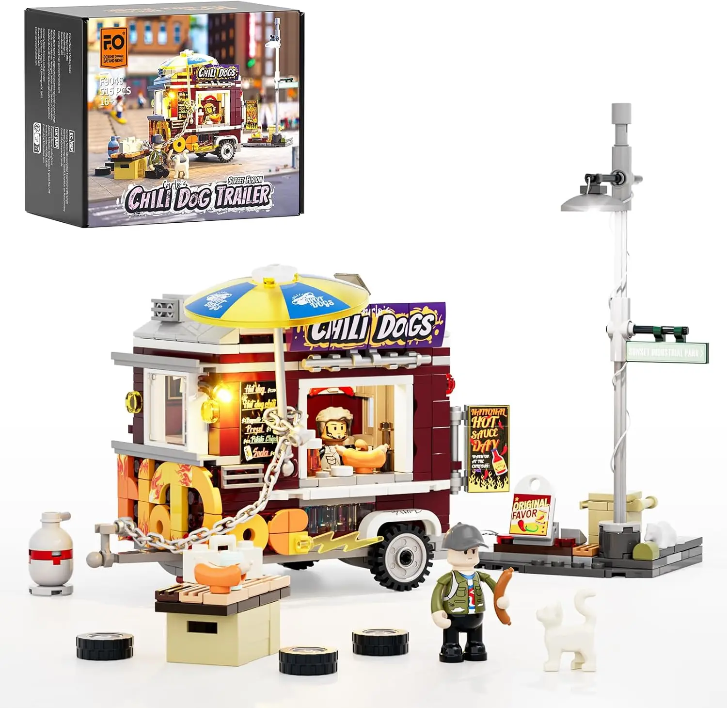 FUNWHOLE Chili Dog Trailer Lighting Building-Bricks Set - City Food Truck Toy Playkit 515 Pcs for Adults and Kids
FUNWHOLE Chili Dog Trailer Lighting Building-Bricks Set - City Food Truck Toy Playkit 515 Pcs for Adults and Kids