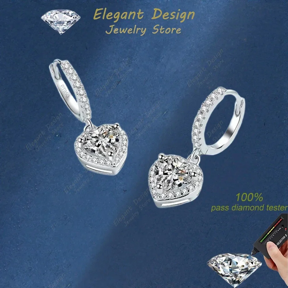 Классические серьги в форме сердца из платины PT950 элегантного дизайна, серьги-капли с муассанитом в форме сердца 2 карата для женщин с сертификатом
Классические серьги в форме сердца из платины PT950 элегантного дизайна, серьги-капли с муассанитом в форме сердца 2 карата для женщин с сертификатом