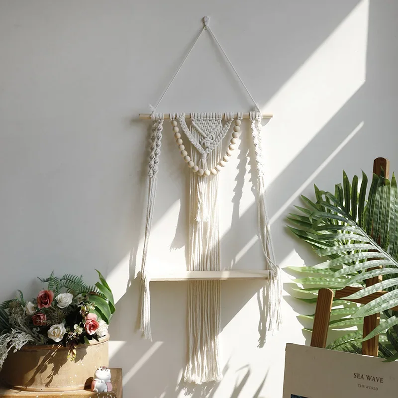Shelf organizer rack tassel wood beads hand-woven tapestry ornaments storage home room decorative wall decorations sundries
Shelf organizer rack tassel wood beads hand-woven tapestry ornaments storage home room decorative wall decorations sundries