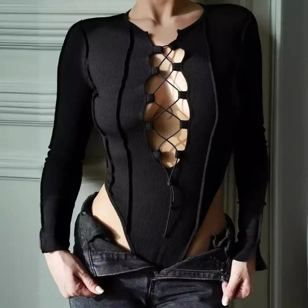 Low-Waist Hollow Lace-Up Reverse Stitching Long Swedi Jumpsuit Street Sle Thin Polyester Fabric Summer Ladies Suit
Low-Waist Hollow Lace-Up Reverse Stitching Long Swedi Jumpsuit Street Sle Thin Polyester Fabric Summer Ladies Suit