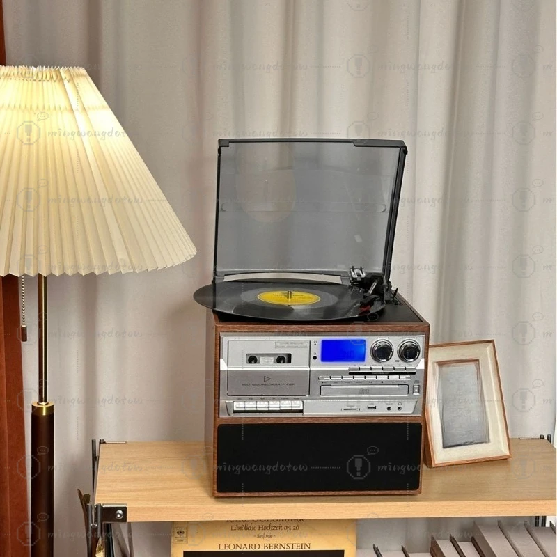 Retro Vinyl & CD All-in-One Player, Bluetooth Speaker Multifunctional Cassette Player Living Room Decor with FM Radio
Retro Vinyl & CD All-in-One Player, Bluetooth Speaker Multifunctional Cassette Player Living Room Decor with FM Radio