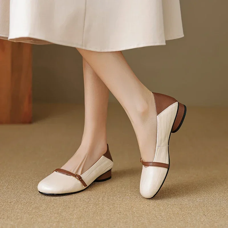 Fashion Versatile Full Sheepskin New Leather Shallow Mouth Single Shoes Women's One-pedal Low-heeled Thick-heeled Leather Shoes
Fashion Versatile Full Sheepskin New Leather Shallow Mouth Single Shoes Women's One-pedal Low-heeled Thick-heeled Leather Shoes