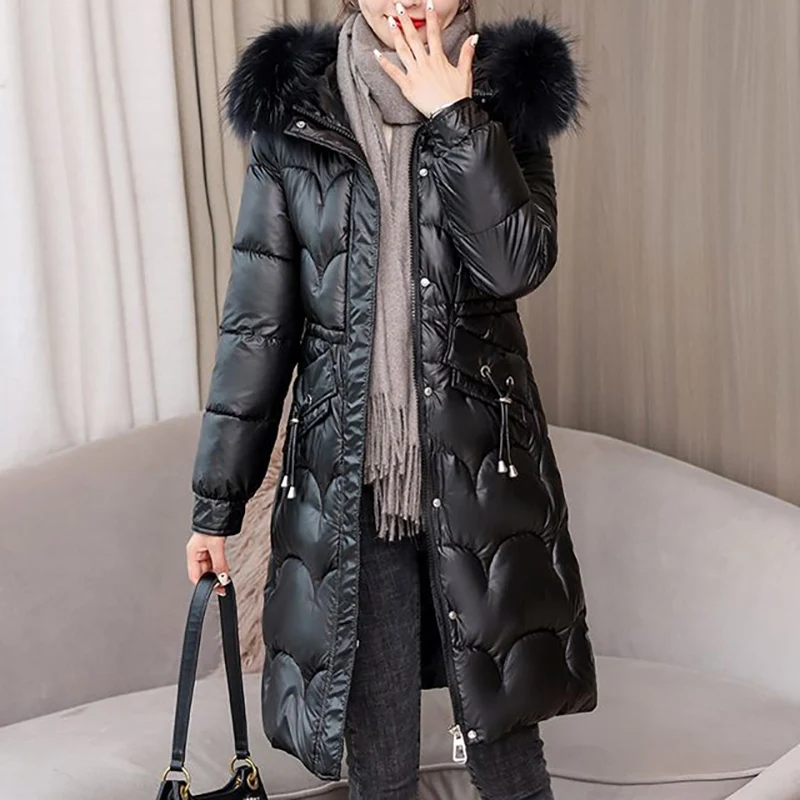 Winter Women Slim Down Cotton Coat Office Lady White Duck Down Jacket Fur Collar Drawstring Elegant Mid-Length Thicken Parkas
Winter Women Slim Down Cotton Coat Office Lady White Duck Down Jacket Fur Collar Drawstring Elegant Mid-Length Thicken Parkas