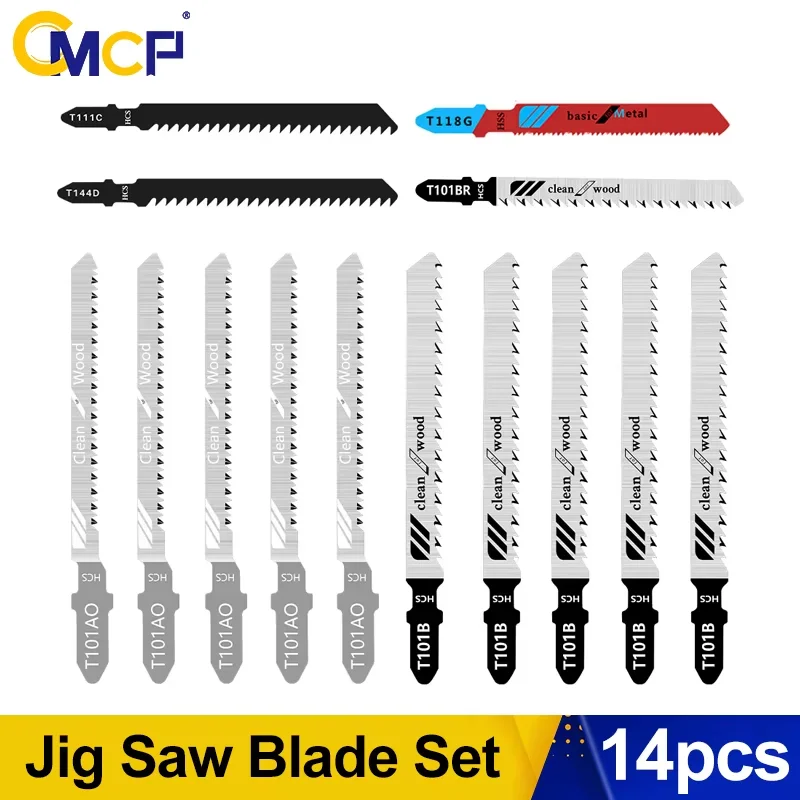 CMCP 14pcs Jigsaw Blades HCS Assorted Jig Saw Blades For Wood Plastic Metal Cutting T118G T101B T101BR T111C T144D T101AO
CMCP 14pcs Jigsaw Blades HCS Assorted Jig Saw Blades For Wood Plastic Metal Cutting T118G T101B T101BR T111C T144D T101AO