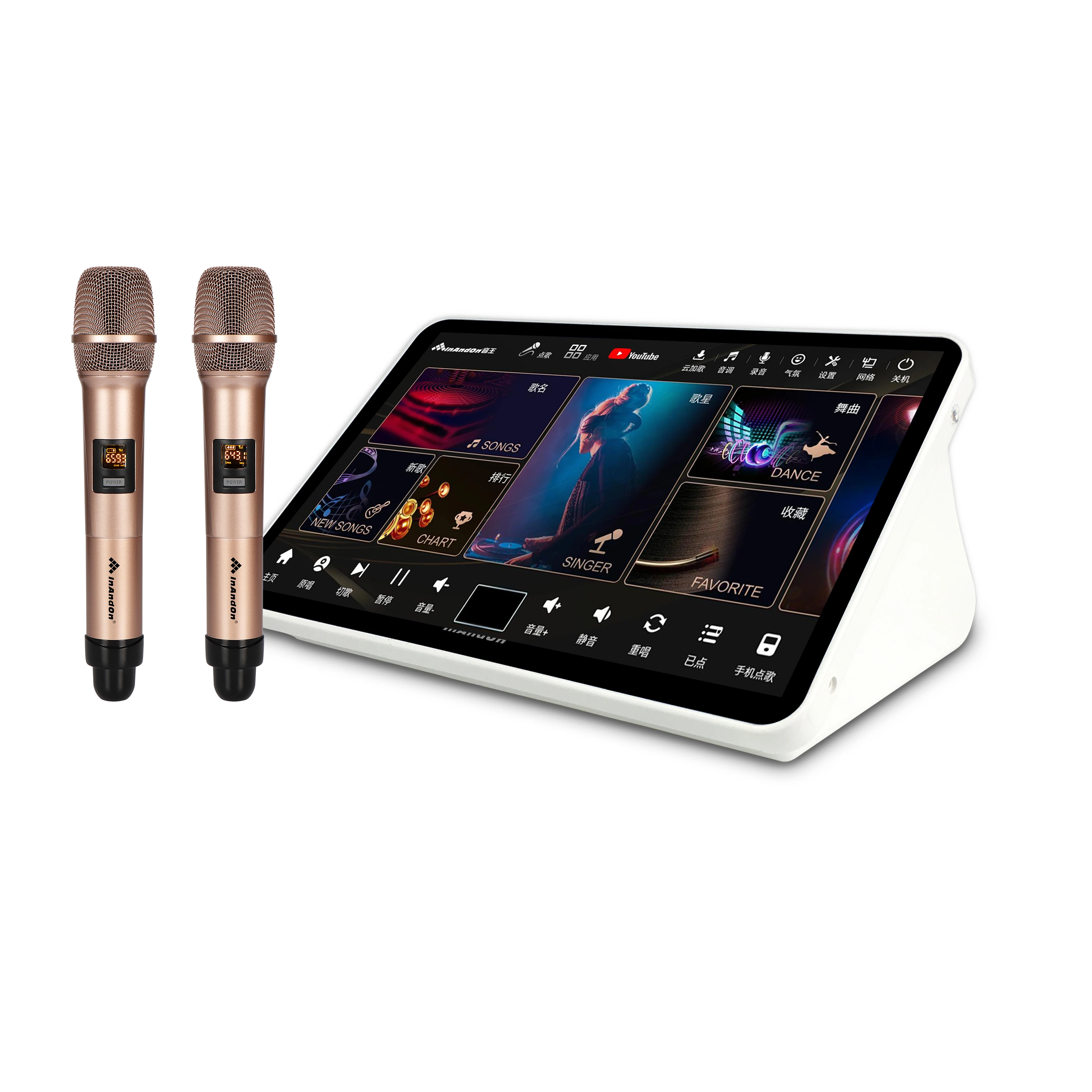 15.6" Touchscreen Karaoke Machine Home KTV System w/Mic Support 16 Languages Chinese English for Family Party
15.6" Touchscreen Karaoke Machine Home KTV System w/Mic Support 16 Languages Chinese English for Family Party
