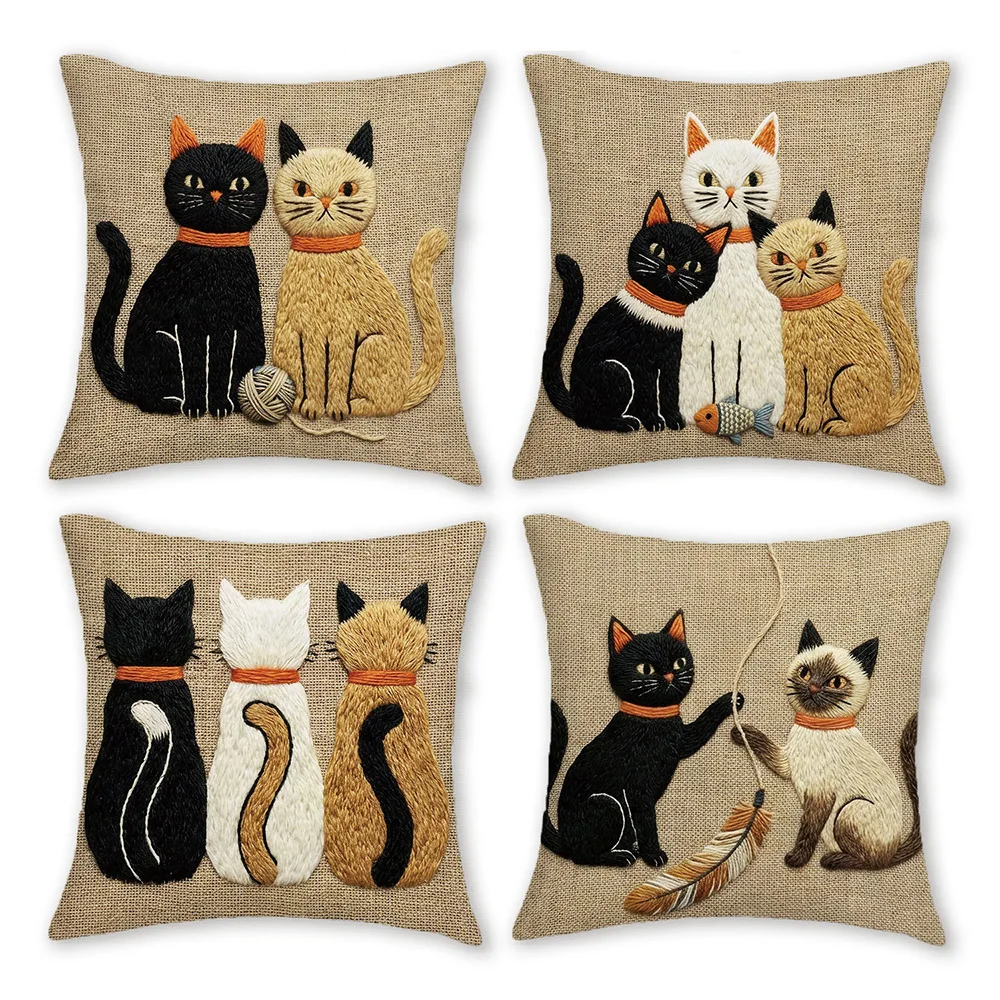 1PC 2D Flat Cute Cat Throw Pillow Covers, Adorable Kitten Themed Cushion Cases for Home Sofa Bedroom Decor
1PC 2D Flat Cute Cat Throw Pillow Covers, Adorable Kitten Themed Cushion Cases for Home Sofa Bedroom Decor