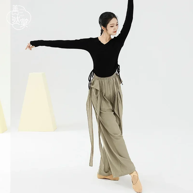 New modern dance practice pants straight loose classical dance dance pants female body wide legs, thin and elegant
New modern dance practice pants straight loose classical dance dance pants female body wide legs, thin and elegant