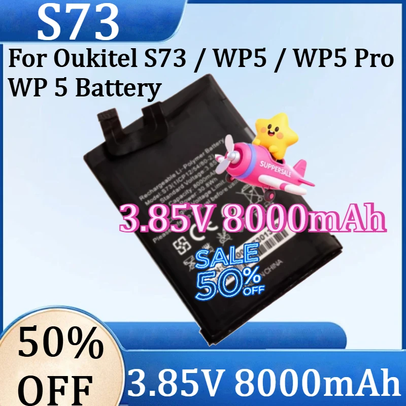 For Oukitel S73 / WP5 / WP5 Pro WP 5 Battery Batteria New S73 3.85V 8000mAh High Quality Battery 8000mAh
For Oukitel S73 / WP5 / WP5 Pro WP 5 Battery Batteria New S73 3.85V 8000mAh High Quality Battery 8000mAh