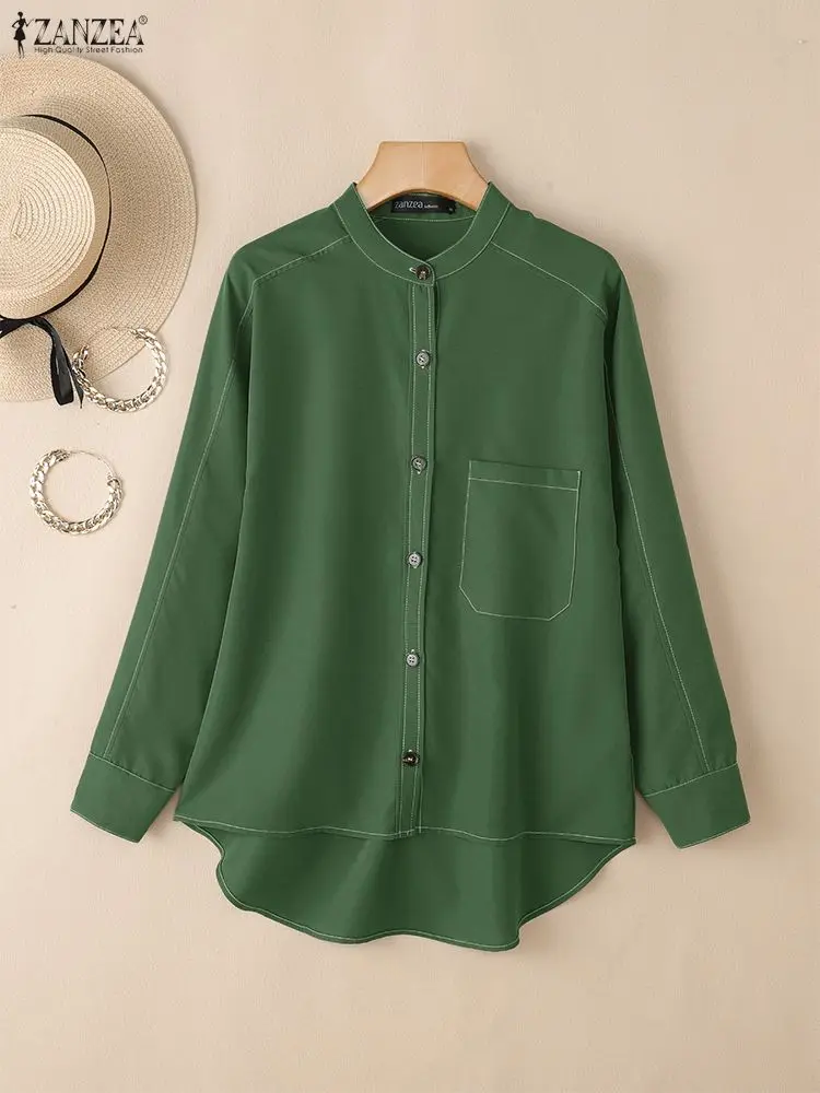 ZANZEA 2022, осенние рубашки, женский кардиган, блузка с лацканами и длинными рукавами, женские рабочие топы, повседневная однотонная верхняя одежда больших размеров
ZANZEA 2022, осенние рубашки, женский кардиган, блузка с лацканами и длинными рукавами, женские рабочие топы, повседневная однотонная верхняя одежда больших размеров