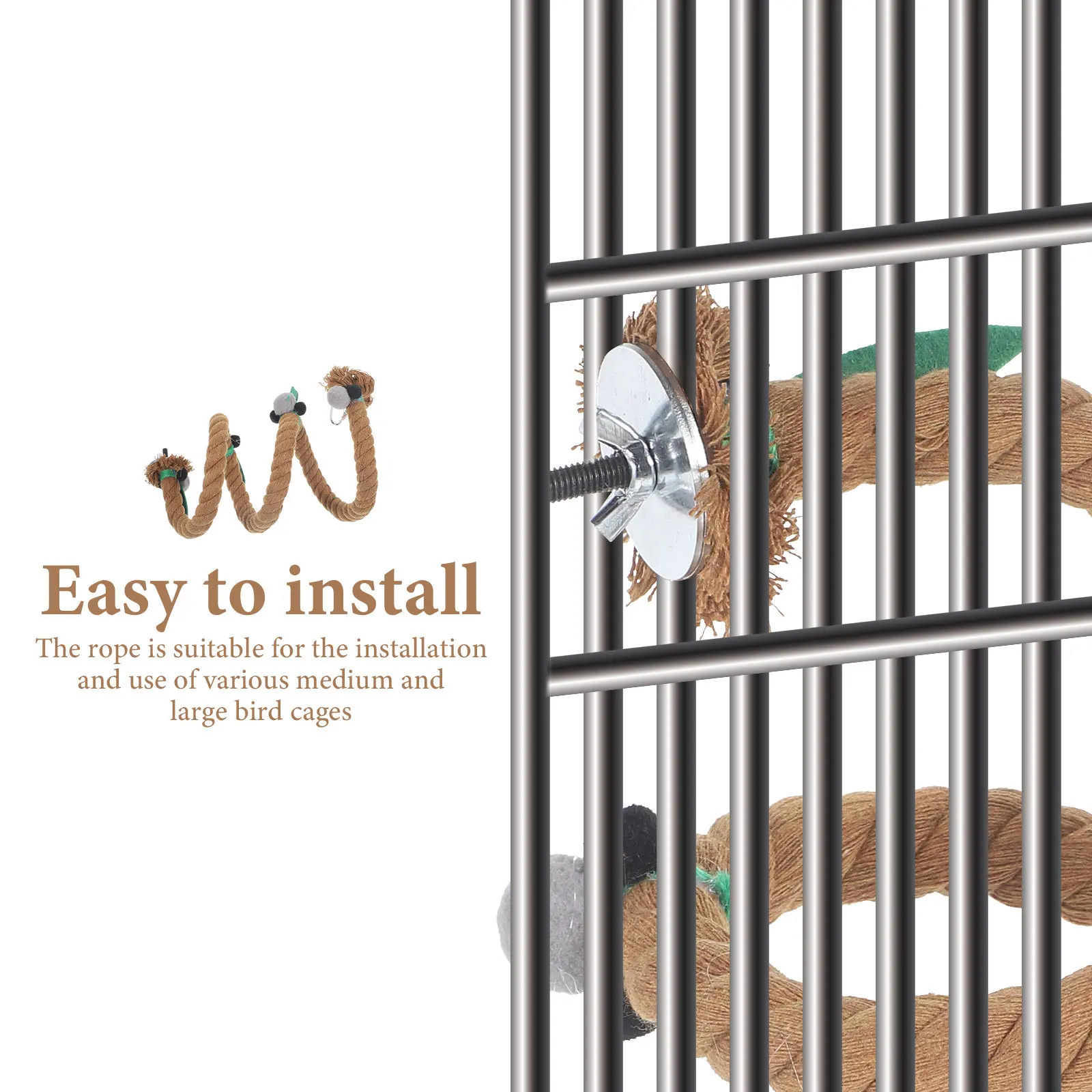 Bird Parrot Rope Perch Cotton Climbing Rope Hanging Stand for Bird Cage Supply Accessories Hanging Parrot Stand
Bird Parrot Rope Perch Cotton Climbing Rope Hanging Stand for Bird Cage Supply Accessories Hanging Parrot Stand