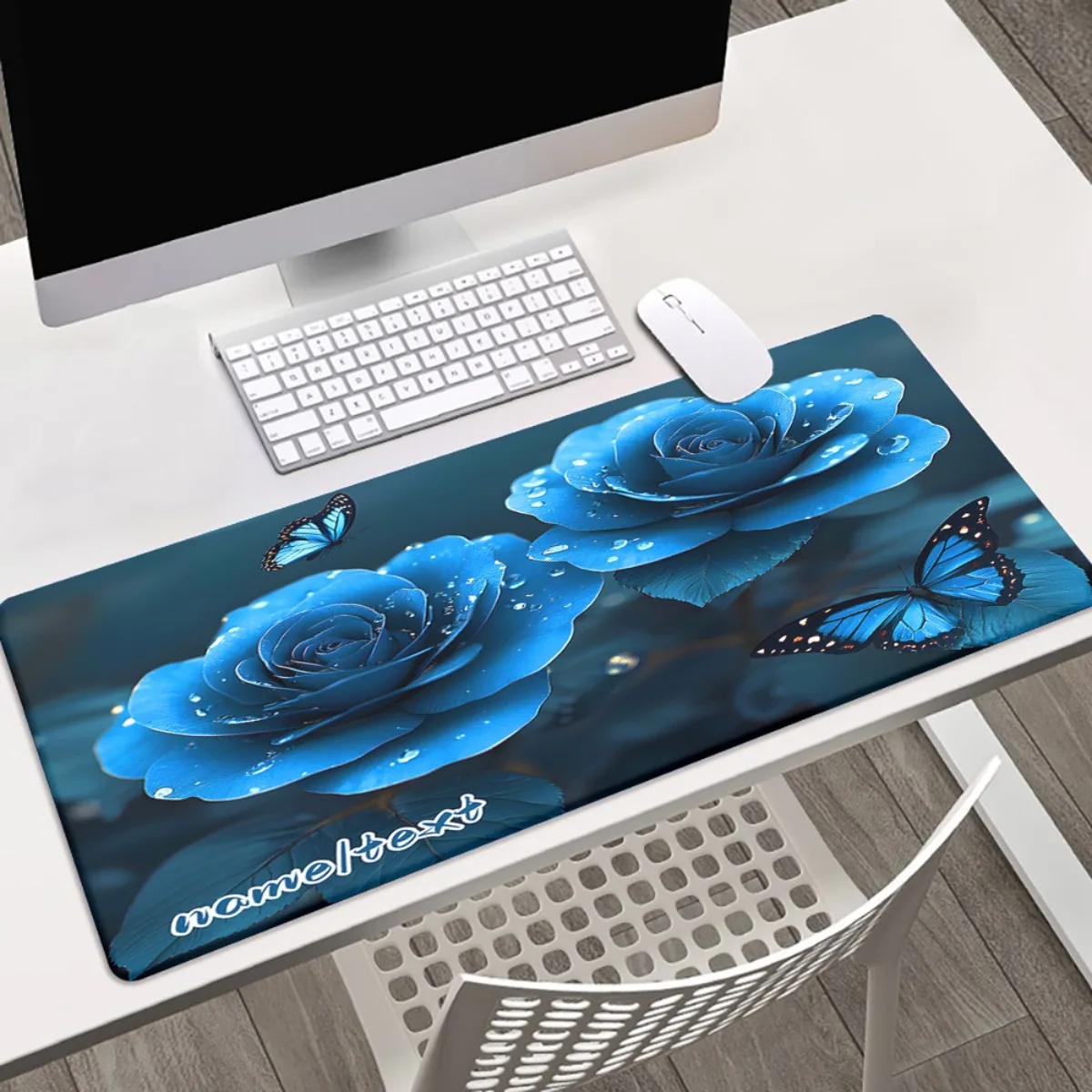 Коврик для мыши с синими розами и бабочками, удлиненный, с возможностью нанесения имени, настольный коврик, нескользящий, резиновый, XXL, игровой коврик
Коврик для мыши с синими розами и бабочками, удлиненный, с возможностью нанесения имени, настольный коврик, нескользящий, резиновый, XXL, игровой коврик