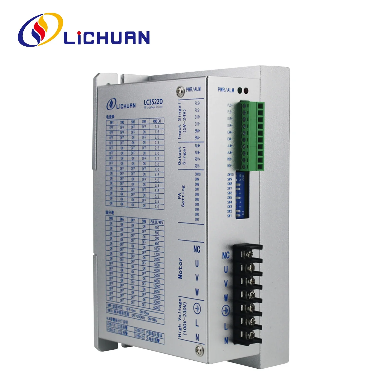 Lichuan AC110V~280V 7A 400~60000ppr Open Loop Driver Stepper 3Phase Nema42 AC Open Loop Stepper Motors Drivers for CNC Machine
Lichuan AC110V~280V 7A 400~60000ppr Open Loop Driver Stepper 3Phase Nema42 AC Open Loop Stepper Motors Drivers for CNC Machine