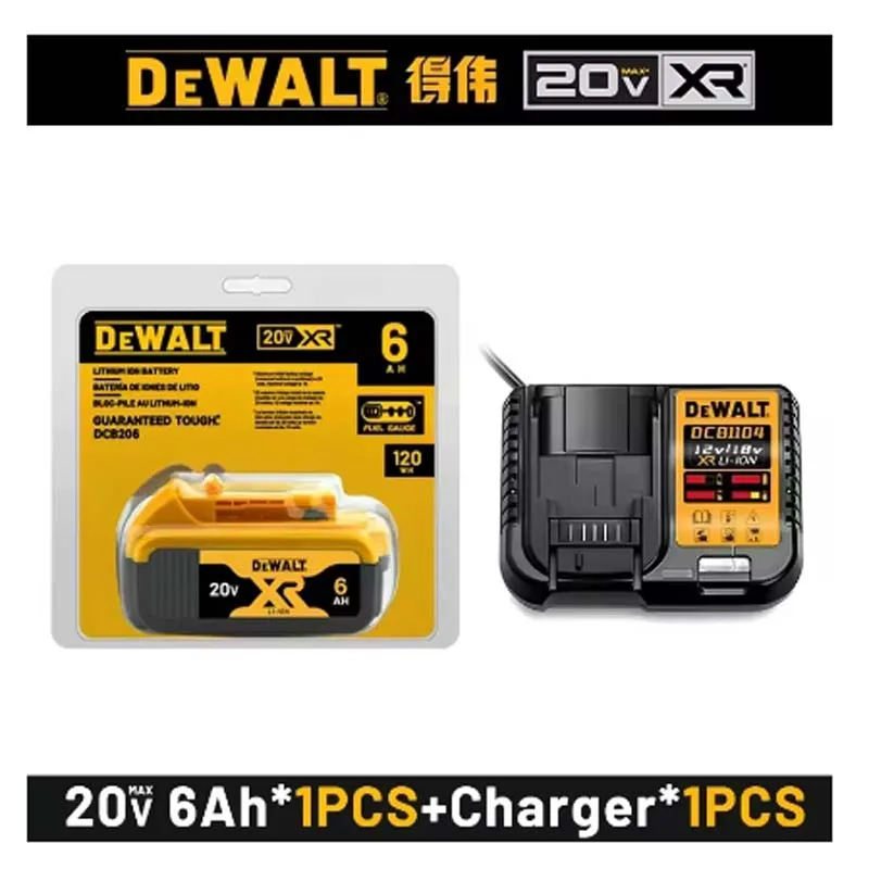 20V 6Ah Dewalt Lithium-Ion chargeable Batteries for Dewalt Cordless Tools - Compatible with DCB,DCD,DCF,DCG,DCS,Series Tools
20V 6Ah Dewalt Lithium-Ion chargeable Batteries for Dewalt Cordless Tools - Compatible with DCB,DCD,DCF,DCG,DCS,Series Tools