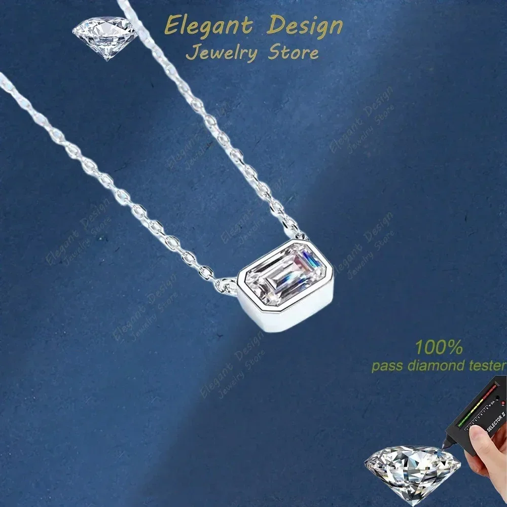Elegant Store Sugar 1ct Moissanite Emerald Cut Choker Pendant Necklace, PT950 Platinum Collarbone Chain Women's Jewelry Gift
Elegant Store Sugar 1ct Moissanite Emerald Cut Choker Pendant Necklace, PT950 Platinum Collarbone Chain Women's Jewelry Gift