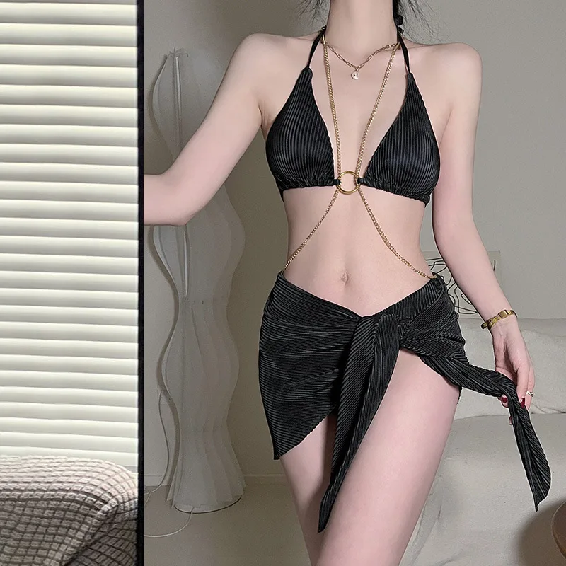 2025 New Women's Bikini Swimsuit Women's Split Bikini Three Piece Black Chain Premium Sexy Hot Spring Seaside Holiday
2025 New Women's Bikini Swimsuit Women's Split Bikini Three Piece Black Chain Premium Sexy Hot Spring Seaside Holiday