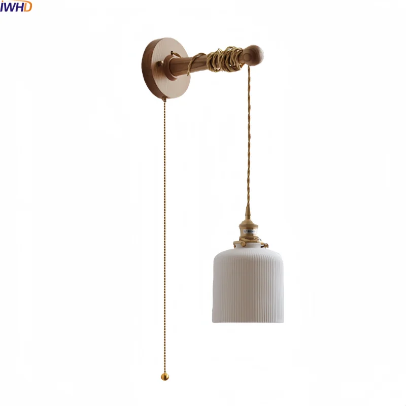 IWHD Interior Bedroom Design LED Wall Light Fixture Switch Stair Lighting Round White Ceramic Wood Bedside Lamp Applique Murale
IWHD Interior Bedroom Design LED Wall Light Fixture Switch Stair Lighting Round White Ceramic Wood Bedside Lamp Applique Murale