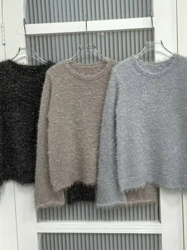 iny Tead Sparkling Knitted Loose Long Sve Bell Sve round Ne Sweater Women's Commute Sle Korean Loose Fit Knitwear
iny Tead Sparkling Knitted Loose Long Sve Bell Sve round Ne Sweater Women's Commute Sle Korean Loose Fit Knitwear