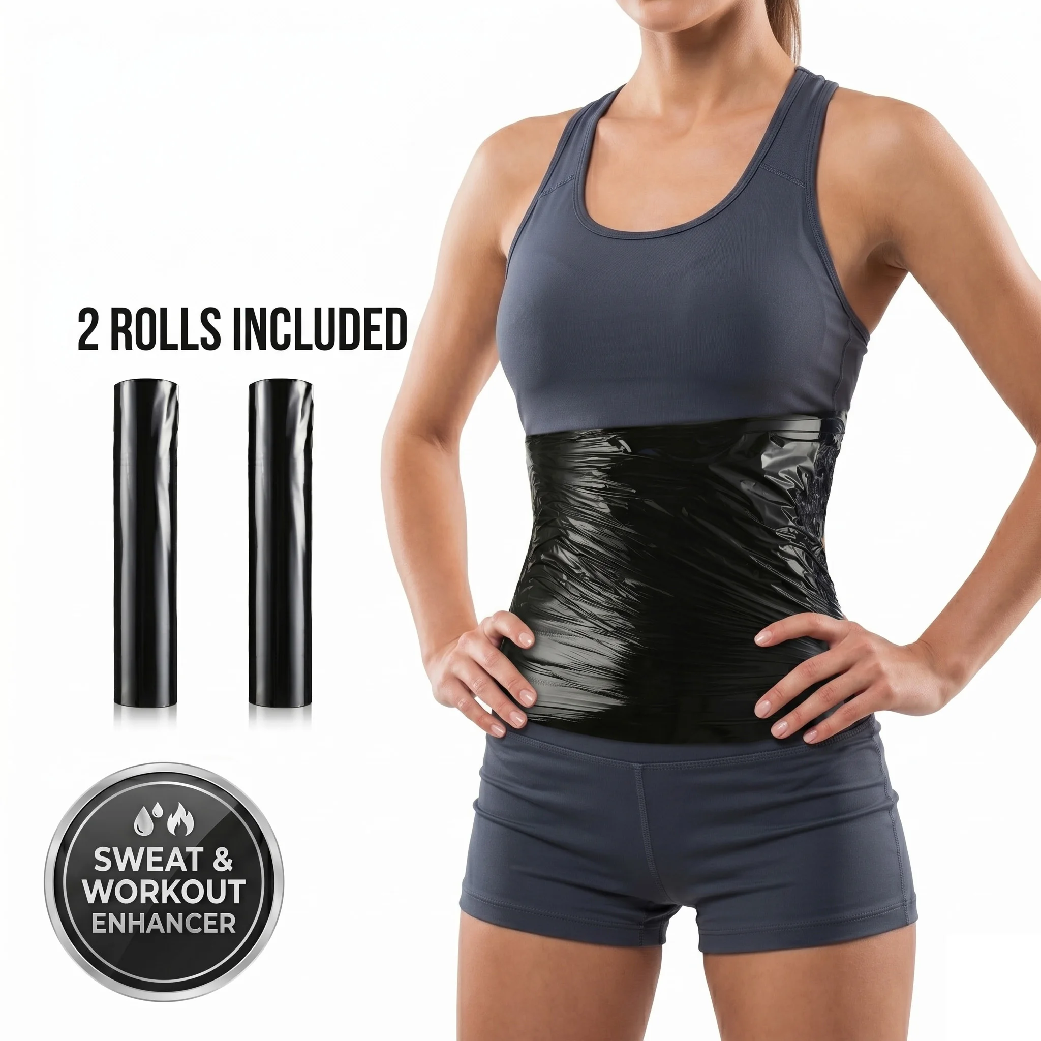 2 Rolls 60M Black Osmotic Plastic Body Wrap Workout Sweat Enhancer Stomach Tummy Film Applicator Power Waist Sauna Slimming Tool
2 Rolls 60M Black Osmotic Plastic Body Wrap Workout Sweat Enhancer Stomach Tummy Film Applicator Power Waist Sauna Slimming Tool