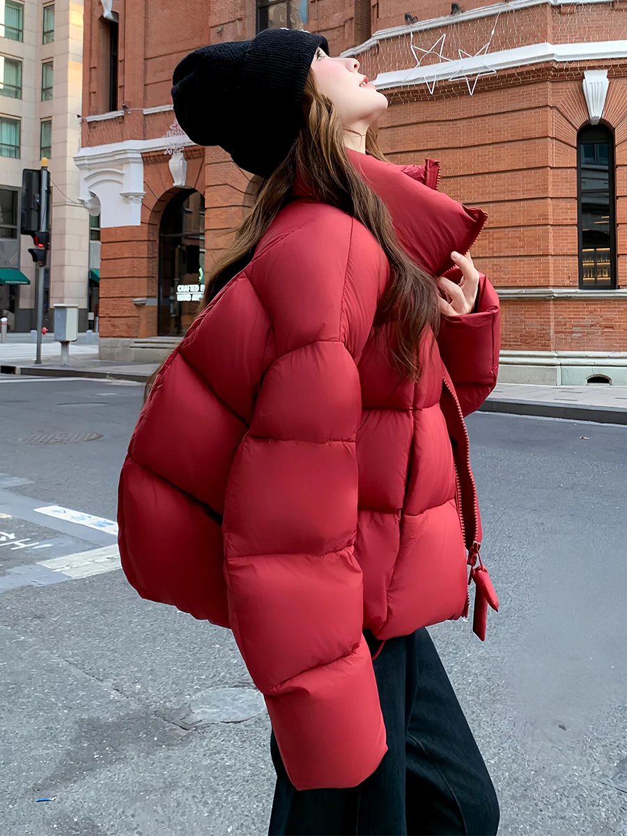 Красная женская зимняя куртка-пуховик 2025 года в корейском стиле, с воротником-стойкой, теплая, новинка
Красная женская зимняя куртка-пуховик 2025 года в корейском стиле, с воротником-стойкой, теплая, новинка