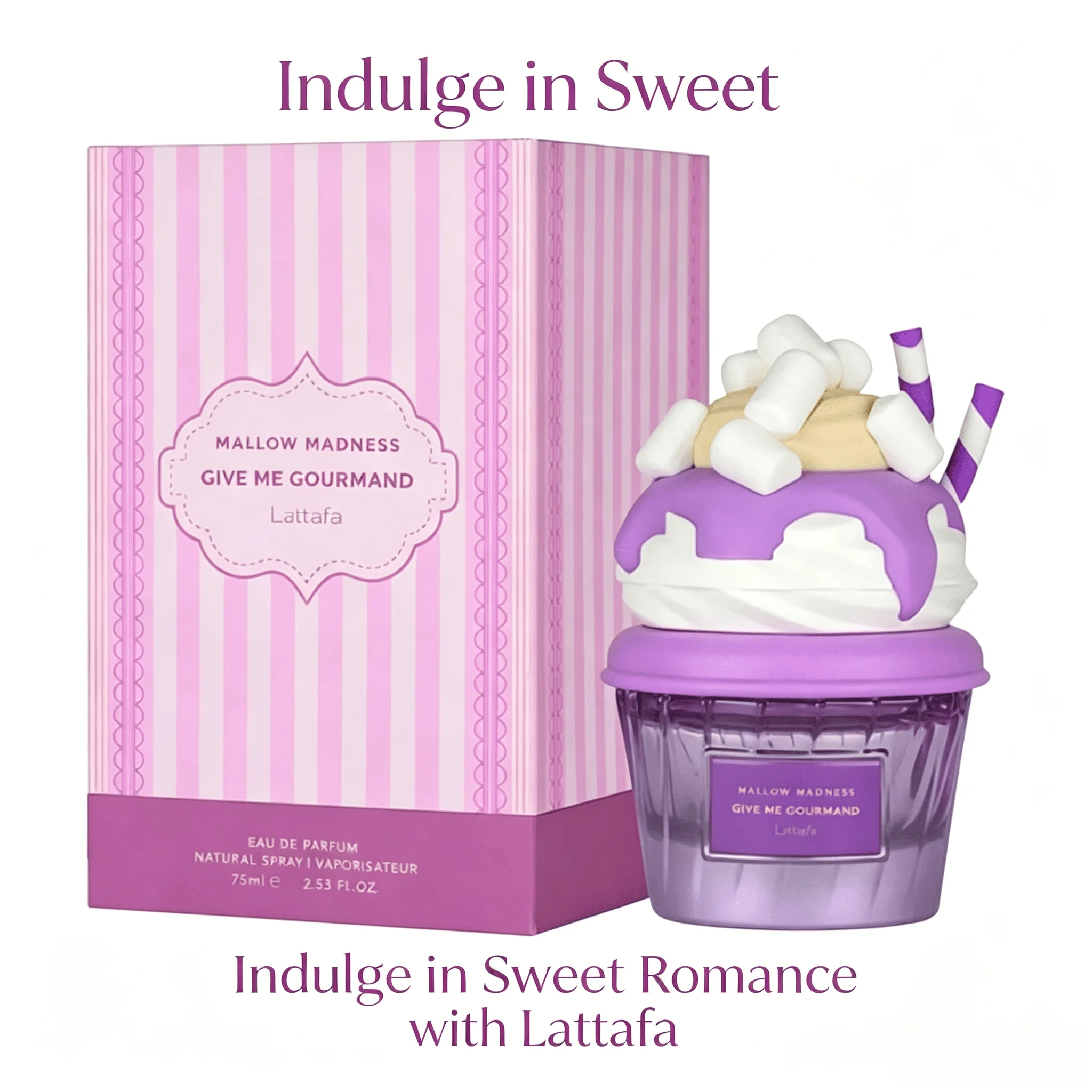 Lattafa Mallow Madness Eau De Parfum Give Me Gourmand Collection, Sweet Gourmand Fragrance, Marshmallow & Vanilla, Spray Form, 75ml, Long-Lasting
Lattafa Mallow Madness Eau De Parfum Give Me Gourmand Collection, Sweet Gourmand Fragrance, Marshmallow & Vanilla, Spray Form, 75ml, Long-Lasting