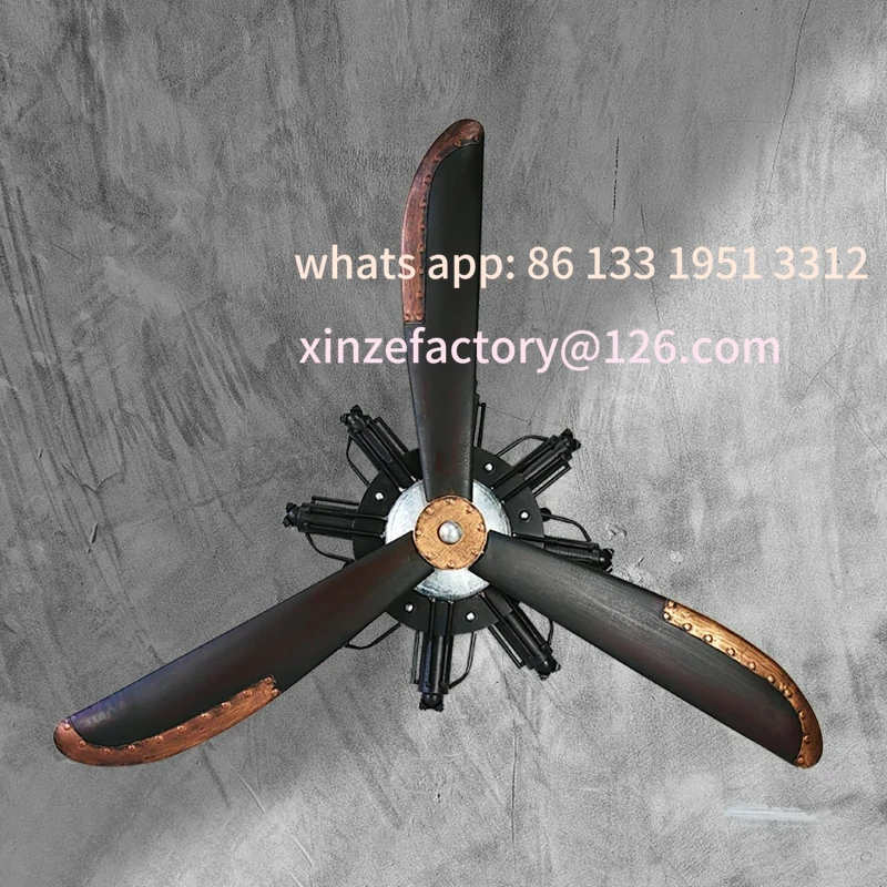 Customizable wrought iron European retro aircraft head propeller wall pendant industrial style home ornament
Customizable wrought iron European retro aircraft head propeller wall pendant industrial style home ornament