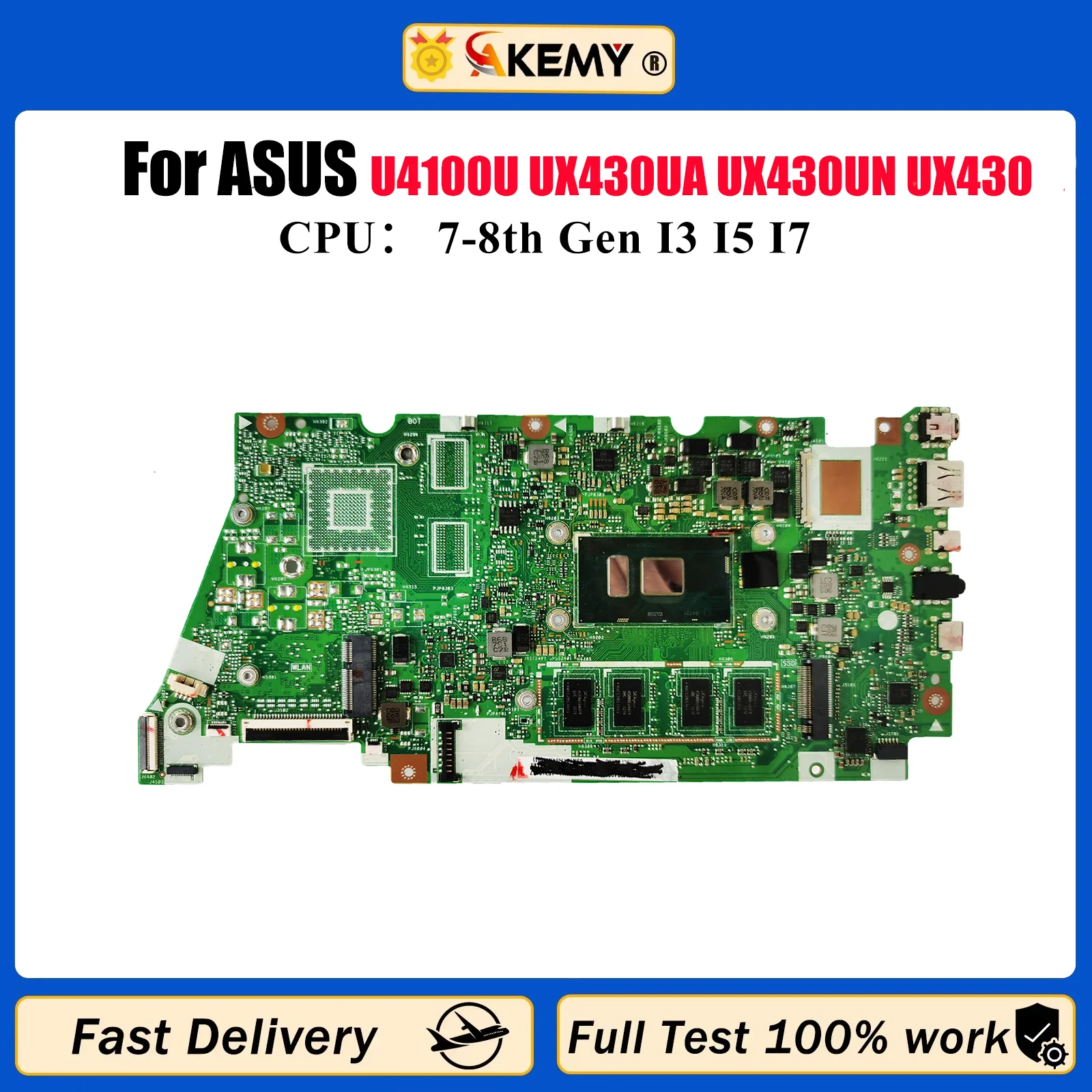 UX430UA Материнская плата для ноутбука ASUS ZenBook UX430U U4100U UX430UA UX430UN UX430UQ Материнская плата с процессором I3 I5 I7 100% tests OK stk
UX430UA Материнская плата для ноутбука ASUS ZenBook UX430U U4100U UX430UA UX430UN UX430UQ Материнская плата с процессором I3 I5 I7 100% tests OK stk