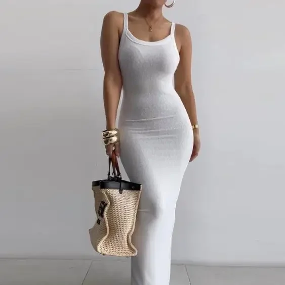 Summer Women's U-Neck Spaghetti Strap Maxi Dress Sleeveless Dress High Waisted and Buttocks Wrapped Tight Sexy Dress
Summer Women's U-Neck Spaghetti Strap Maxi Dress Sleeveless Dress High Waisted and Buttocks Wrapped Tight Sexy Dress