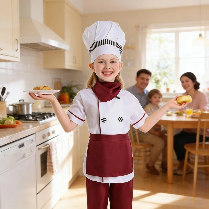 Детский костюм повара Cake Master Performance, винно-красный, для тематических вечеринок и фестивалей выпечки
Детский костюм повара Cake Master Performance, винно-красный, для тематических вечеринок и фестивалей выпечки