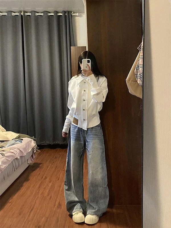 Винтажные широкие джинсы с высокой талией в американском стиле, женские свободные утягивающие длинные брюки прямого кроя, осеннее новое поступление
Винтажные широкие джинсы с высокой талией в американском стиле, женские свободные утягивающие длинные брюки прямого кроя, осеннее новое поступление